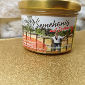 Cremehonig mit Erdbeeren